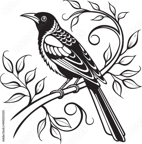 Montserrat Oriole bird silhouette