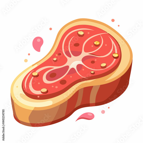 Raw steak displayed on a cutting board, showcasing its marbled texture and rich red color.