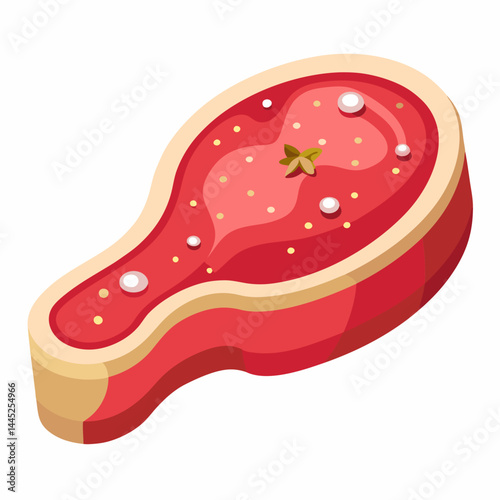 Raw steak displayed on a cutting board, showcasing its marbled texture and rich red color.