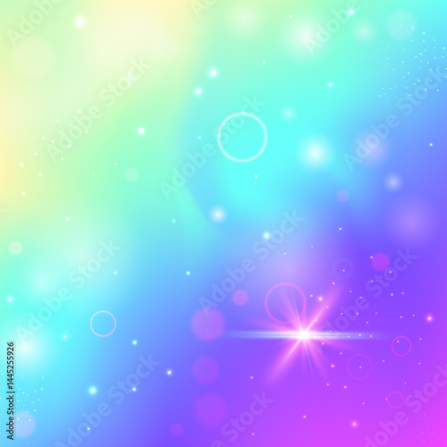 Magic Pattern. Pink Kawaii Gradient. Girl Invitation. Iridescent Cosmic Effect. Purple Colorful Background. Blue Magical Hologram. Princess Backdrop. Dream Magic Pattern.