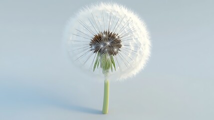 Tableau sur aluminium  Dandelion seedhead close up on blue background  © kelu