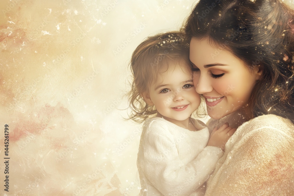 Loving embrace of a mother and child. Loving embrace of a mother and child.