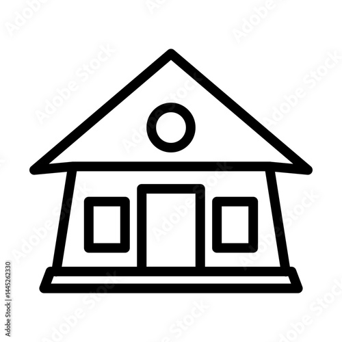 Thatched Roof Cottage line icon