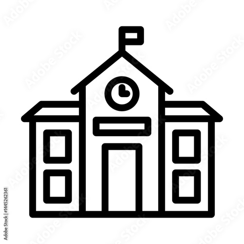 Schoolhouse line icon