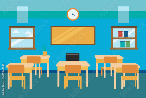 Bright and Inviting Classroom Setting  Ideal Learning Environment Illustration