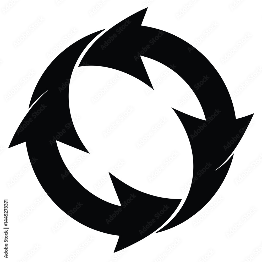 Rotating Circular Arrow Icon – Oval Shape with Opposing Arrows Representing Cycle or Refresh
