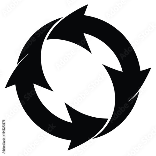 Rotating Circular Arrow Icon – Oval Shape with Opposing Arrows Representing Cycle or Refresh