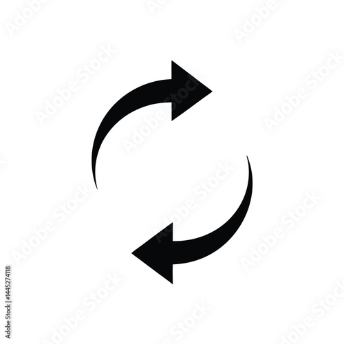 Rotating Circular Arrow Icon – Oval Shape with Opposing Arrows Representing Cycle or Refresh