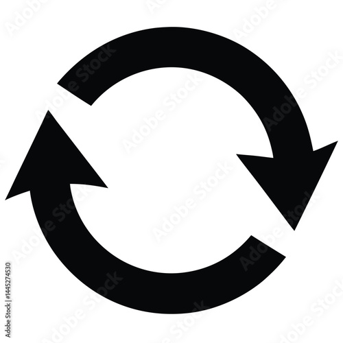Rotating Circular Arrow Icon – Oval Shape with Opposing Arrows Representing Cycle or Refresh