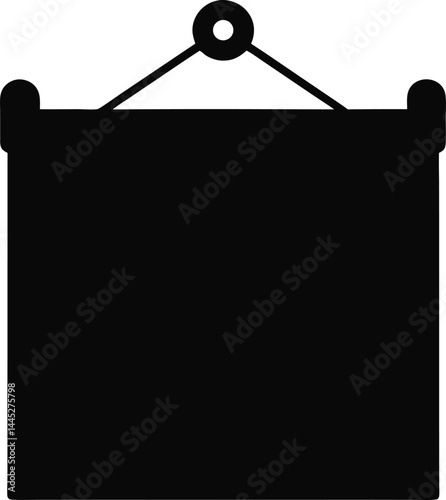 bulletin board icon black silhouette vector illustration on transparent background