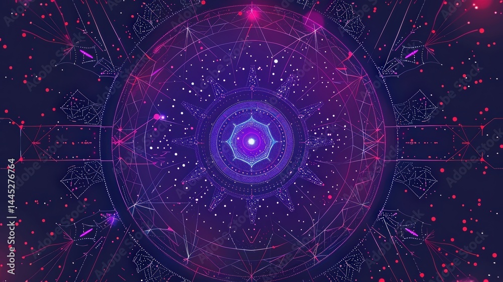 Fototapeta premium Smart contract metrics and crypto flow visualized with AI powered tools