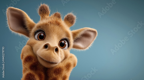 Animated giraffe portrait