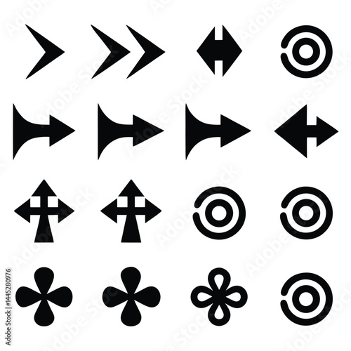 Set of  Recycling Symbols – Circular Arrow Icons in Various Styles