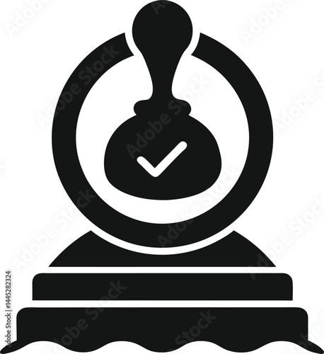 loan approval stamp icon black silhouette vector illustration on transparent background
