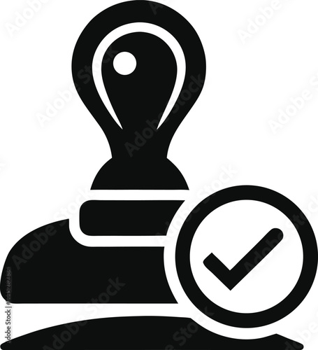 loan approval stamp icon black silhouette vector illustration on transparent background