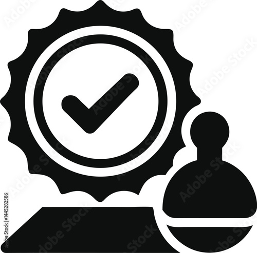 loan approval stamp icon black silhouette vector illustration on transparent background