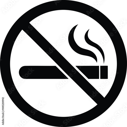 no smoking in hospital sign icon black silhouette vector illustration on transparent background