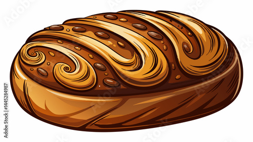 A hearty loaf with swirls of dark chocolate inside.
Rich aroma captured in a warm, fluffy design.
Crusty top and tender center speak of homemade care.
Transparent background for easy vector placement.