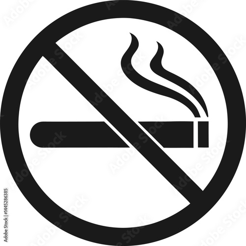 no smoking in hospital sign icon black silhouette vector illustration on transparent background
