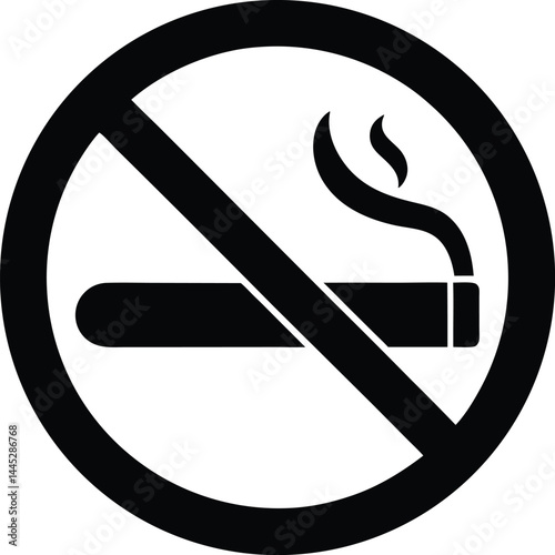 no smoking in hospital sign icon black silhouette vector illustration on transparent background