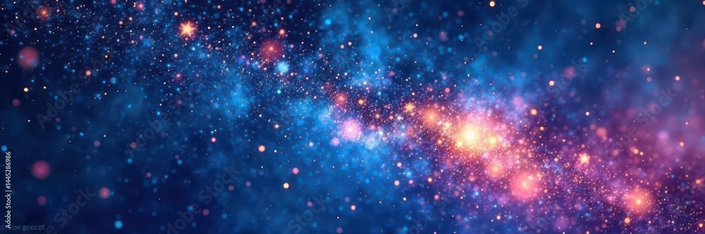 Obraz premium Elegant galaxy save the date cards; watercolor stars, gold sparkle, night sky, wedding invitation template, elegant, astronomy