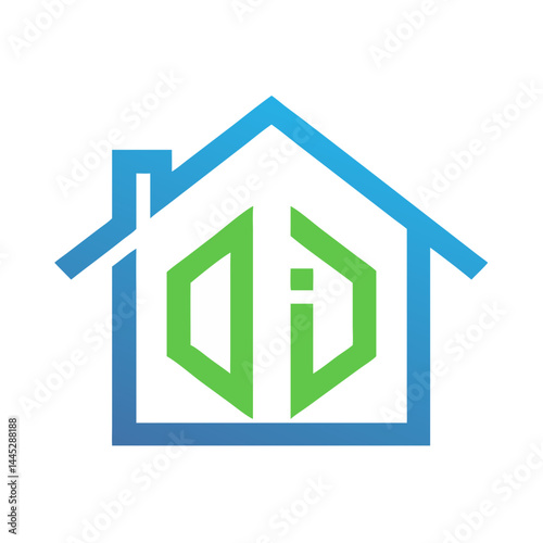 Modern Home Icon with Tech Elements for Real Estate or Smart Home Branding , Stylish, minimalist icon of a house with integrated tech elements, evoking a modern, smart home concept. 