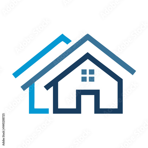 Modern Home Icon with Tech Elements for Real Estate or Smart Home Branding , Stylish, minimalist icon of a house with integrated tech elements, evoking a modern, smart home concept. 