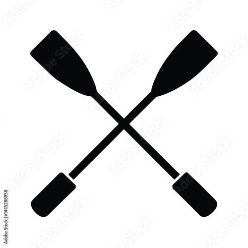 Paddles Crossed Icon Vector Illustration Boating Symbol