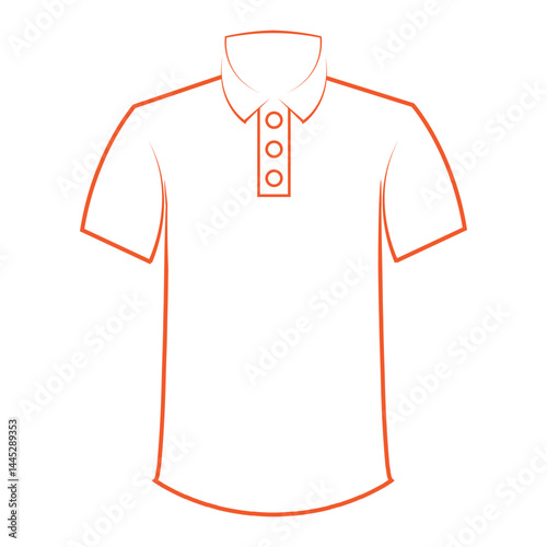 Simple outline drawing of a classic t-shirt, perfect for design templates or apparel illustrations. A clean, minimalist representation of a basic garment.