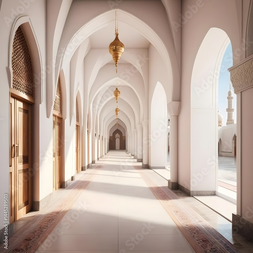 Serene Corridor of a Mosque