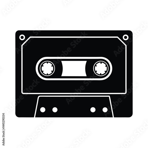 Retro Cassette Tape Icon Vector Illustration