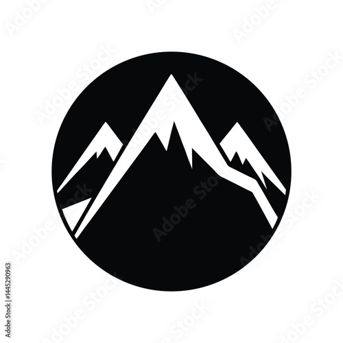 Snow Capped Mountains Icon Vector Illustration