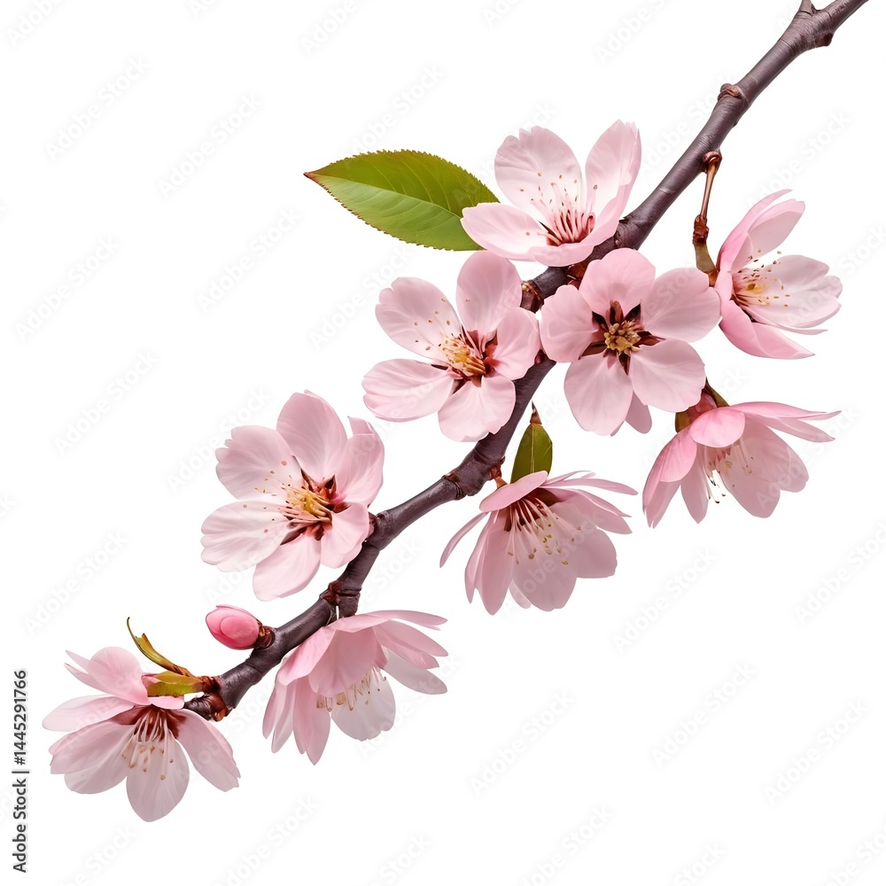 Naklejka premium Pink Almond Blossom Branch
