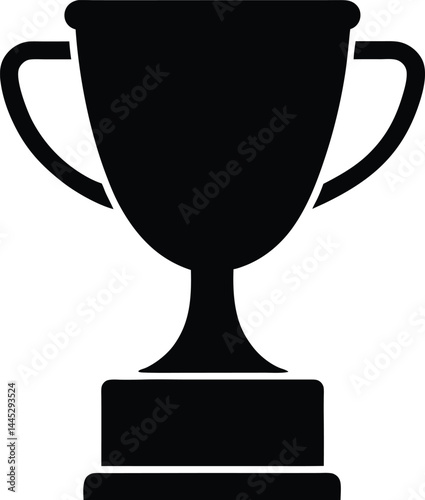 trophy icon black silhouette clipart vector on transparent background