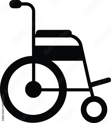 wheelchair black silhouette clipart vector on transparent background