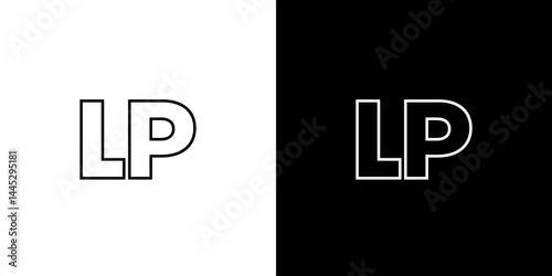 Letter L and P, LP logo design template. Minimal monogram initial based logotype.