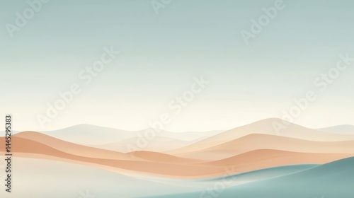 Landscape of Softly Rolling Hills Under Calm Sky