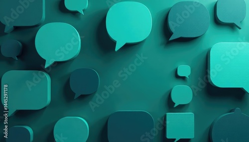 Dark teal speech bubble wallpaper pattern Abstract shapes, geometric, modern , clean, teal
