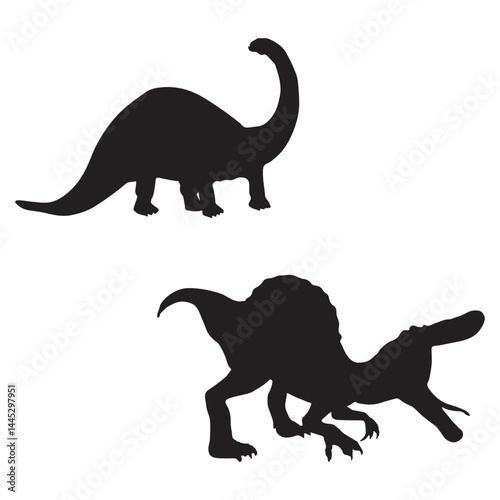 Dinosaurs silhouette illustration Design Dinosaurs silhouette