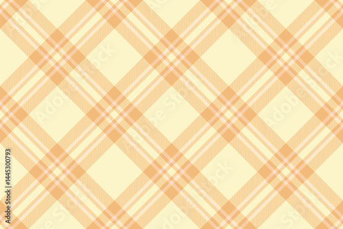 Gentle plaid pattern with intersecting lines in soft shades of apricot. Ideal for backgrounds, textiles, or design projects requiring a classic, subtle texture.