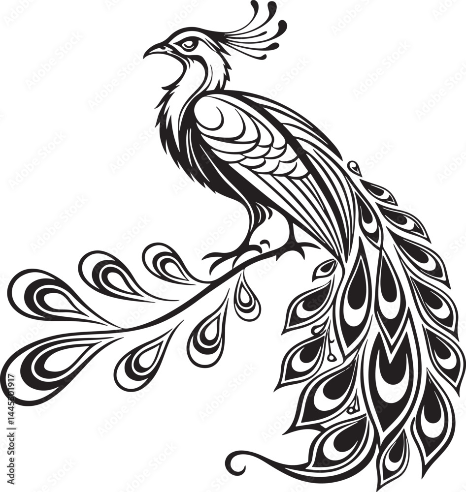 raggiana bird of paradise bird silhouette vector illustration raggiana bird of paradise bird silhouette vector illustration