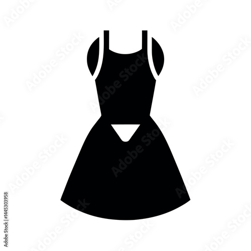 Black Vector Silhouette Pinafore Dress