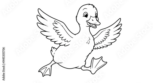 Adorable Baby Goose Cartoon Character Ready for Kids Creative Coloring Fun