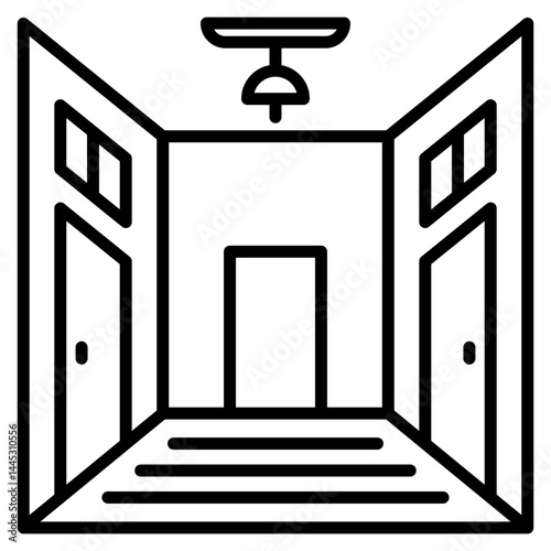 Corridor line icon