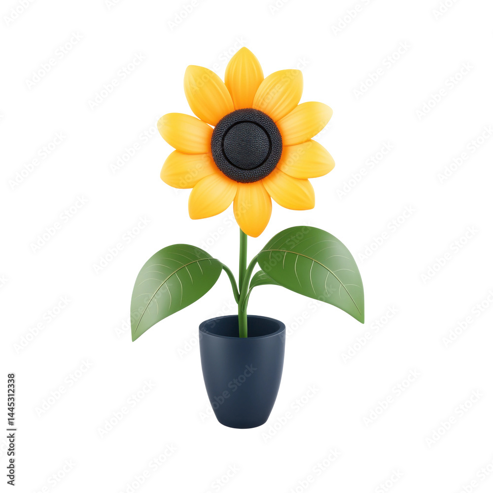 Obraz premium Bright sunflower speaker home decor modern design indoor setting. Isolated on transparent background, png.