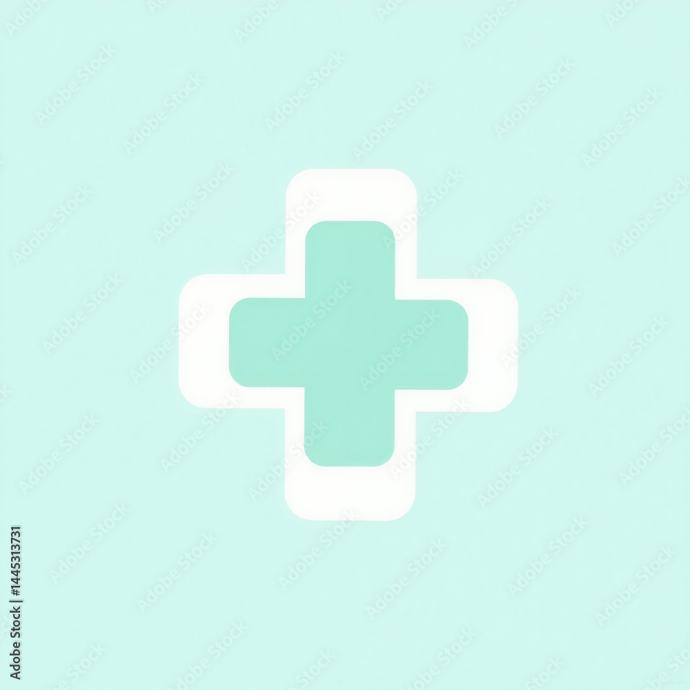 Fototapeta premium Medical Cross Symbol on Soft Blue Background 
