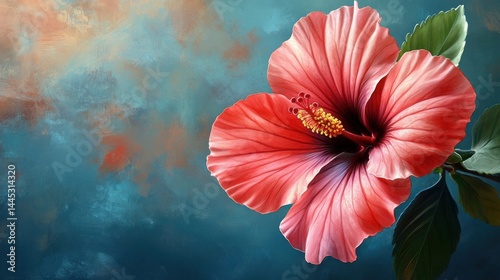 Closeup of a Vibrant Red Hibiscus Flower Blooming in a Tropical Garden with Soft Focus Background  Exotic Colorful and Lush Floral Display of Nature s Beauty