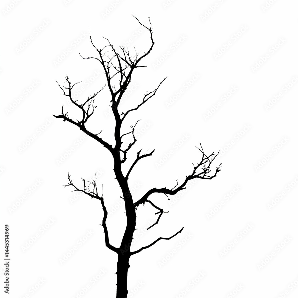 Fototapeta premium Bare Tree Silhouette Illustration
