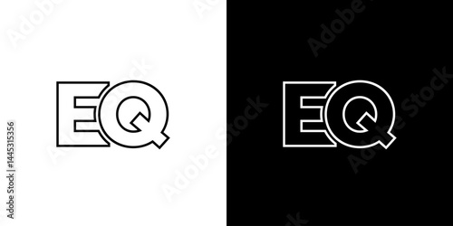 Letter E and Q, EQ logo design template. Minimal monogram initial based logotype.