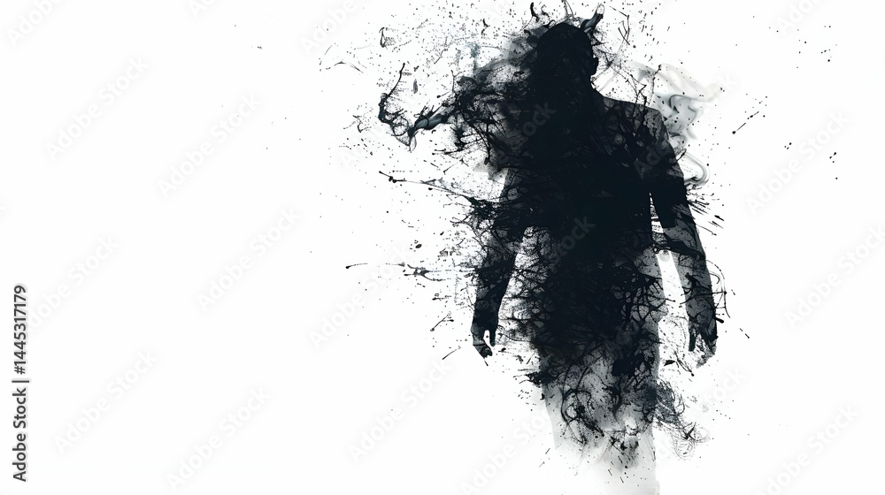 Fototapeta premium Abstract Ink Figure Illustration